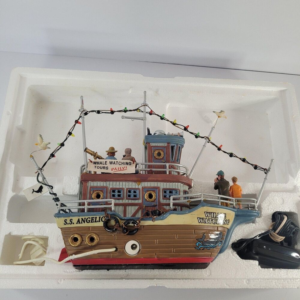 Lemax Signature Whale Watching Boat Lighted Nautical Figurine Medium Resin - Picture 7 of 7